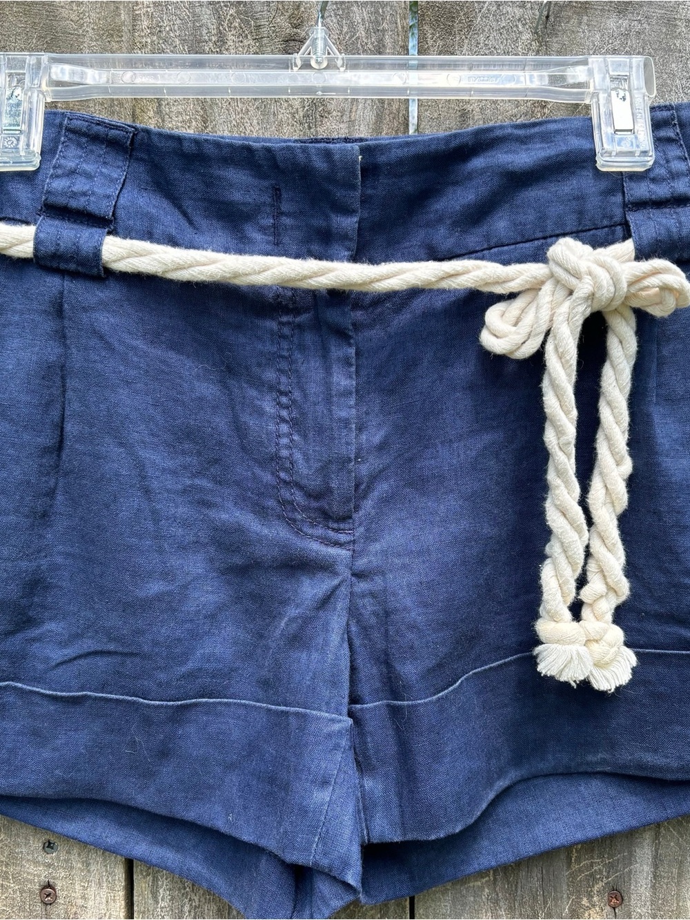 J. Crew Navy boat Short with Contrasting Rope belt Detail